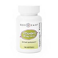 Vitamin E Supplement 45 mg (100 IU) Softgels, Supports Skin, Brain & Immune Health, 100 Count (Pack of 1)