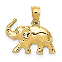 14K Yellow Gold 3-D Elephant Pendant