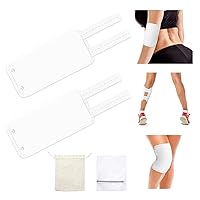 2 Pack Castor Oil Wrap for Knee， Reusable Organic Thyroid Castor Oil Patch for Knee, Calf, Knee to Improve Circulation