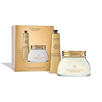 L'Occitane Immortelle Divine Duo Gift Set: Target Wrinkles, Visibly Firm Skin, Improve Skin Elasticity With Body Balm and Hand Cream