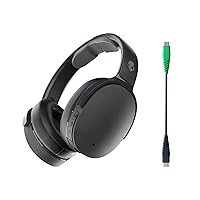 Skullcandy Hesh ANC Over-Ear Noise Cancelling Wireless Headphones with Charging Cable, 22 Hr Battery, Microphone, Works with iPhone Android and Bluetooth Devices - True Black