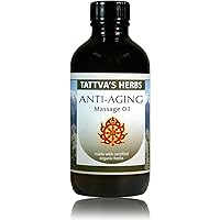 Anti Aging Massage Oil - Organic Non GMO - Promotes Healthy Vibrant Youthful Skin, Moisturizes, Nourishes and Hydrates - 8 oz. from Tattva's Herbs