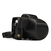 MegaGear Olympus OM-D E-M10 Mark III (14-42mm) Ever Ready Leather Camera Case and Strap, with Battery Access - Black - MG1345