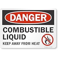 SmartSign “Danger - Combustible Liquid, Keep Away From Heat” Label | 10