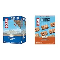 CLIF BAR - Chocolate Chip - Made with Organic Oats - Non-GMO - Plant Based - Energy Bars - 2.4 oz. (18 Pack) & Minis - Crunchy Peanut Butter - Made with Organic Oats - Non-GMO - Plant Based