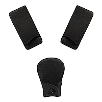 Car Seat Strap Cover Set for Baby Kids Seat Belt Covers with Crotch Pad Back Anti-Slip Design for Car Seats Pushchair Stroller (Medium (5.9”L), Black Grey-1)