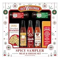 Old Wisconsin Spicy Sampler Meat and Cheese Cracker Hot Sauce Set 22oz