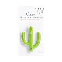 Cactus Silicone Teether Toothbrush, Toothbrush for Infants, Multiple Soothing Surfaces, BPA Free, Green