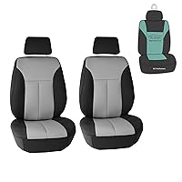 FH Group High Stretch Water Resistant Neoprene Ultra-Flex Diamond Patterned Front Seat Car Seat Covers, Airbag Compatible with Gift – Universal Fit for Cars Trucks & SUVs (Gray)