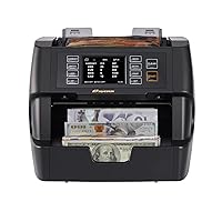 VC-3 Money Counter Machine Mixed Denomination, Value Counting, CIS/UV/IR/MG/MT Counterfeit Detection, USD/Euro/CAD/MXN, Printer Enabled Bill Cash Counter for Business