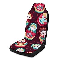 Colorful Cute Russian Dolls Car Seat Covers Universal Seat Protective Covers Car Interior Accessory for Most Cars 1PCS