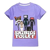 Child Summer T-Shirts Skibidi Toilet Casual Crew Neck Short Sleeve Loose Fit Tops Tees for Boys Girls(7 Colors)