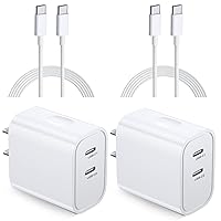 USB C Charger Block, Costyle 2 Pack 20W Dual Ports USB C Wall Charger Cube Plug Double C Port Fast Charging Brick Block for iPhone 15 Pro Max 15 Plus,iPad Pro Air Mini with 2X 6FT USB-C Cable