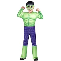MARVEL’S HULK OFFICIAL TODDLER COSTUME - Muscle Chest Jumpsuit with Fabric Mask