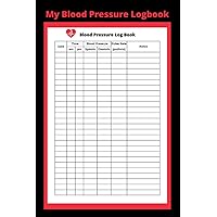 Blood Pressure Logbook: Record and Monitor Blood Pressure and Heart Rate Everyday. Book size is 6x9 with120 pages.
