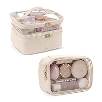 Pocmimut Clear Makeup Bag Travel Makeup Bag, Large Cosmetic Bag Make Up Organizer Case (White)