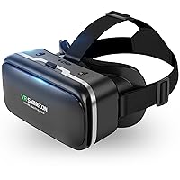VR SHINECON VR Headset Glasses[Blu-ray] High-end Version of The Removable 3D Virtual Reality Helmet 4.7-6.8 inches for TV, Phone Movies,Education& Video Games Compatible iOS,Android