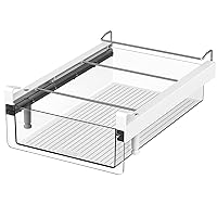 vacane Large Fridge Under Shelf Drawer, Pull Out Refrigerator Drawer Organizer Fridge Organizer Bins, Fridge Storage Container Holder for Produce, Deli Meat, Cheese, Bacon, Easy to Install-L