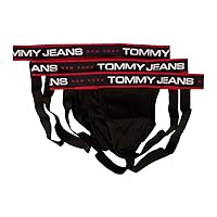 Tommy Hilfiger Jockstrap man TH jockstrap briefs pack of 3 items item UM0UM02969 3p jockstrap, 0R7 Pvh black/Pvh black, Large