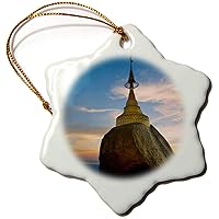 3dRose Kyaiktiyo Pagoda, Gold Rock, at Sunset, Mon State, Myanmar - Ornaments (orn-276696-1)