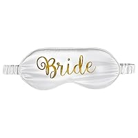 Elegant Fabric Bride Sleep Eye White Mask - 4.5 x 8.5 Inches (Pack of 1) - Stunning & Comfortable Bridal - Perfect Bridal Shower Gift