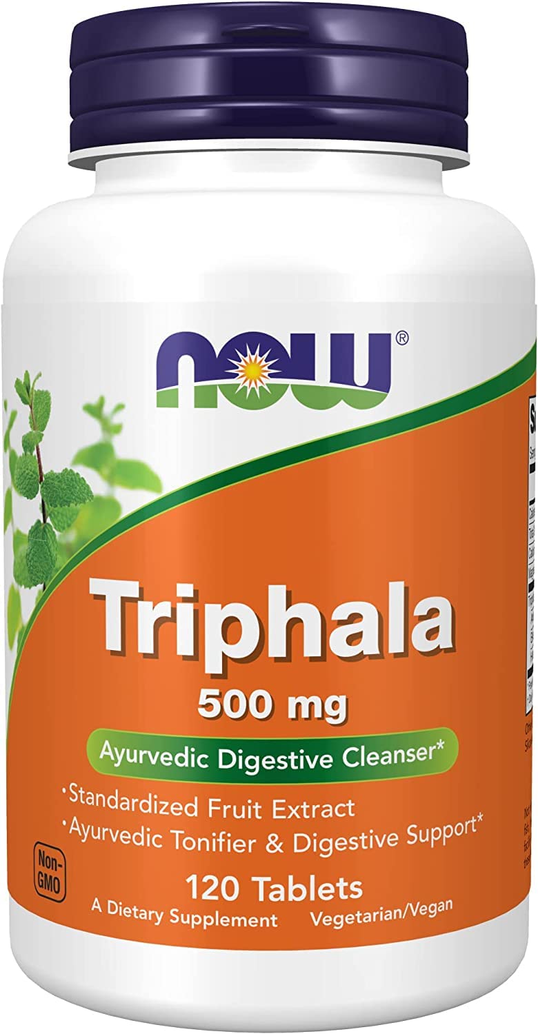 NOW Supplements, Triphala 500 mg, Combination of Harada, Amla and Behada, 120 Tablets