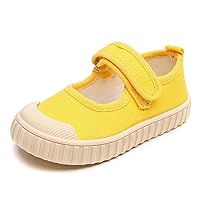 Girl's Candy Color Canvas Slip-On Lightweight Sneakers Cute Casual Running Shoes Girls Mary Jane Flats School Uniform Dress Shoe