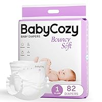 BouncySoft Newborn Diapers for Sensitive Skin, Hypoallergenic Disposable Diapers, Plain White Diapers Without Chlorine, Soft Diapers for Baby&Infant&Preemie, Size 1(8-14lb) 72 Count