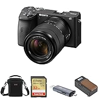 Sony Alpha a6600 Mirrorless Interchangeable Lens Digital Camera with 18-135mm Lens - Bundle with Shoulder Bag, 32GB SD Card, Card Reader, Extra Battery, Charger