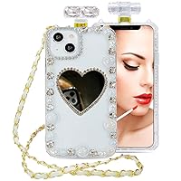 for Samsung Galaxy S24 / S24 Ultra / S24 Plus Hanadme Soft Silicone Phone Bumper,with Long Crossbody Leather Lanyard,Makeup Mirro Case,Cute Pearl Shell (Pearl, Galaxy S24 Ultra)