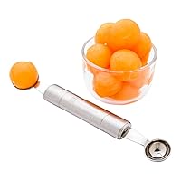 Restaurantware Met Lux 8 Inch x 1.20 Inch Melon Baller 1 Double Sided Mellon Ball Scoop - Dual Non-Slip Handle Stainless Steel Fruit Scooper For Evenly Scooping Fruits