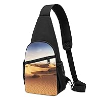 Sling Bag Crossbody for Women Fanny Pack Desert landscape Chest Bag Daypack for Hiking Travel Waist Bag