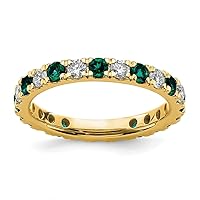2.65mm 14k Gold Lab Grown Diamond SI1 SI2 G H I and Created Alexandrite Eternity Band Size 8.00 Jewelry for Women