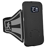 AMZER Shellster Armband Case for Samsung Galaxy S6 Edge - Retail Packaging - Black