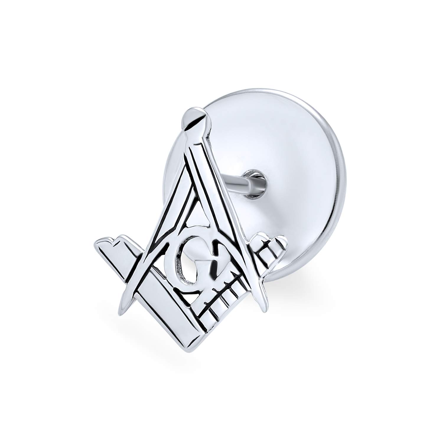 Freemasons Masonic Compass Symbol Lapel Pin Apprentice Square For Men For Women .925 Sterling Silver