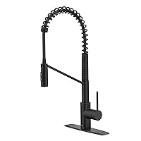 Kraus KPF-2631MB Oletto Commercial Style Pull-Down Single Handle Kitchen Faucet with QuickDock Top Mount Installation Assembly, Matte Black