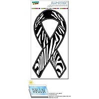 Zebra Print Support Awareness Ribbon Slap-STICKZ(TM) Automotive Car Window Locker Bumper Sticker