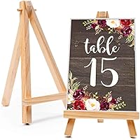 10 Pcs Mini Easel, Mini Wooden Wedding Easels, Desktop Wooden Easel, Small Art Easel for Wedding Table Decoration, Birthday, Baptism, Party (15 x 8 cm),