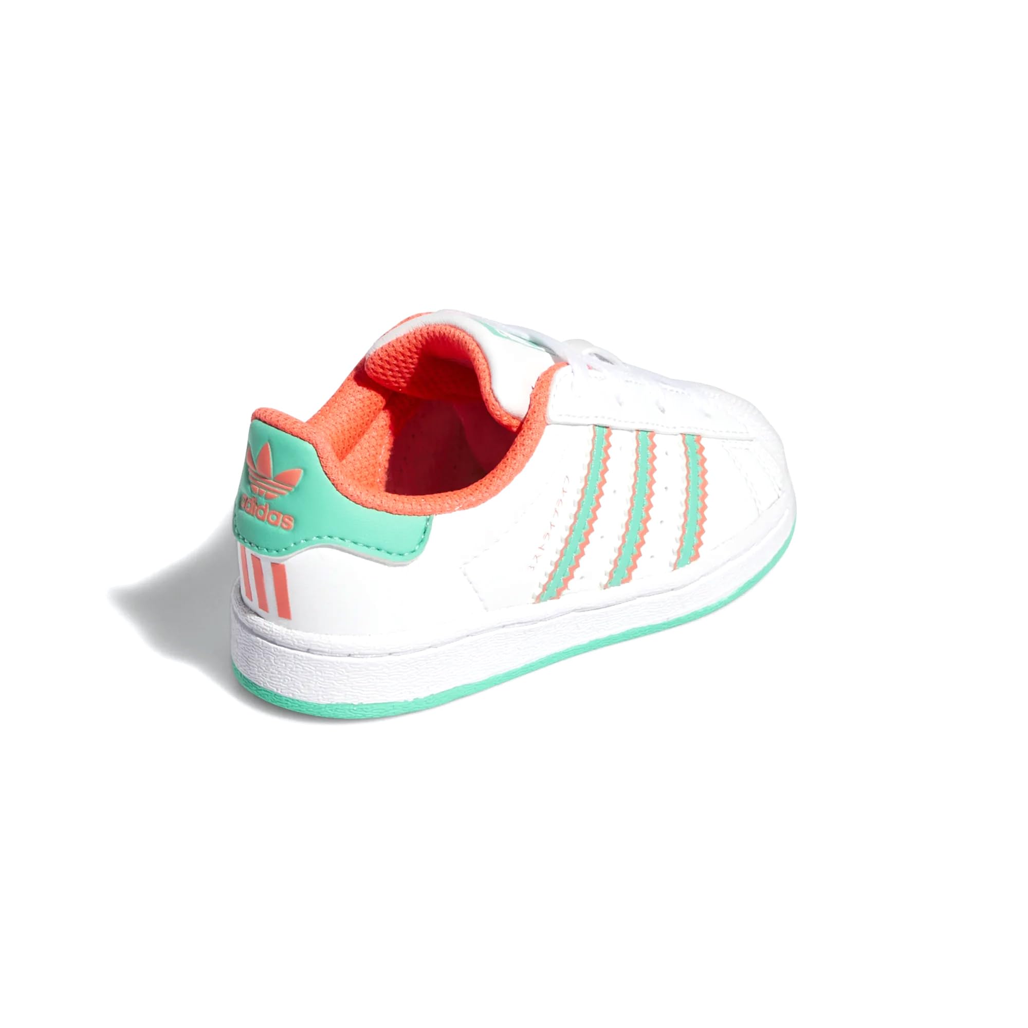 adidas Infants Superstar Low Sneakers, Cloud White/Hi-Res Green/Turbo