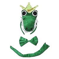 Petitebella Crocodile King Headband Bowtie Tail Unisex Children 3pc Costume (One Size) Green