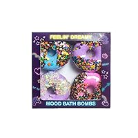 Bath Bombs Set, Relaxing Bath Bombs Made with Essential Oils, Bubble Spa. Women's Bath Bombs: Gifts for Her. 4 Bath Bombs That Fizzy to Moisturize Dry Skin Feelin' Dreamy Mood Bath Bomb Set