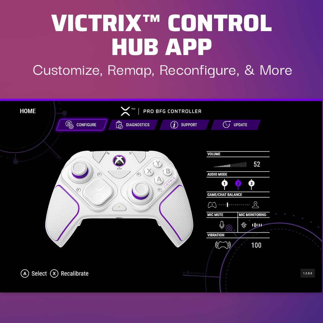 Victrix Pro BFG Wireless Controller: White For Xbox Series X|S, Xbox One, and Windows 10/11 PC