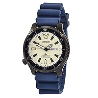 Citizen Promaster Dive Automatic White Dial and Black Polyurethane Strap Watch | 44mm | NY0137-09A
