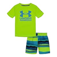 Under Armour Boys' Swim Volley Set, Sleeve Shirt & Matching Shorts, Lightweight & Breathable