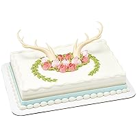 DecoSet® ANTLERS CREATIONS Cake Topper for Birthdays and Parties, DecoPac Cake Decorating 2-Pc Decorations Set