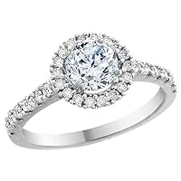 Silver City Jewelry 14K White Gold 1.74 cttw Floating Diamond Ring, Sizes 5-10