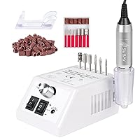 30,000rpm Efile Nail Drill, Electric Nail File with 106pcs Sanding Bands and Nail Drill Bits Pedicure Manicure Tools for Acrylic Nails,Thick Nails for Nail Salon Supplies Home Use, White