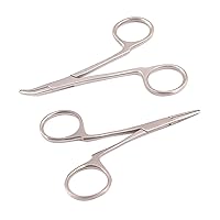Set of 2 Mini Non-Locking Hemostat Straight & Curved for Ear Care by G.S Online Store