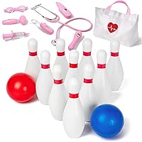 Kids Toys for 2 3 4 5 Years Old Boys Girls, Christmas Bithday Gifts - Toddler Bowling Set and Pretend Play Doctor Kit