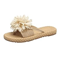 White Slippers for Women Comfortable Slip on Flip Flop Slippers Women Retro Large Size Summer Womens Shoes